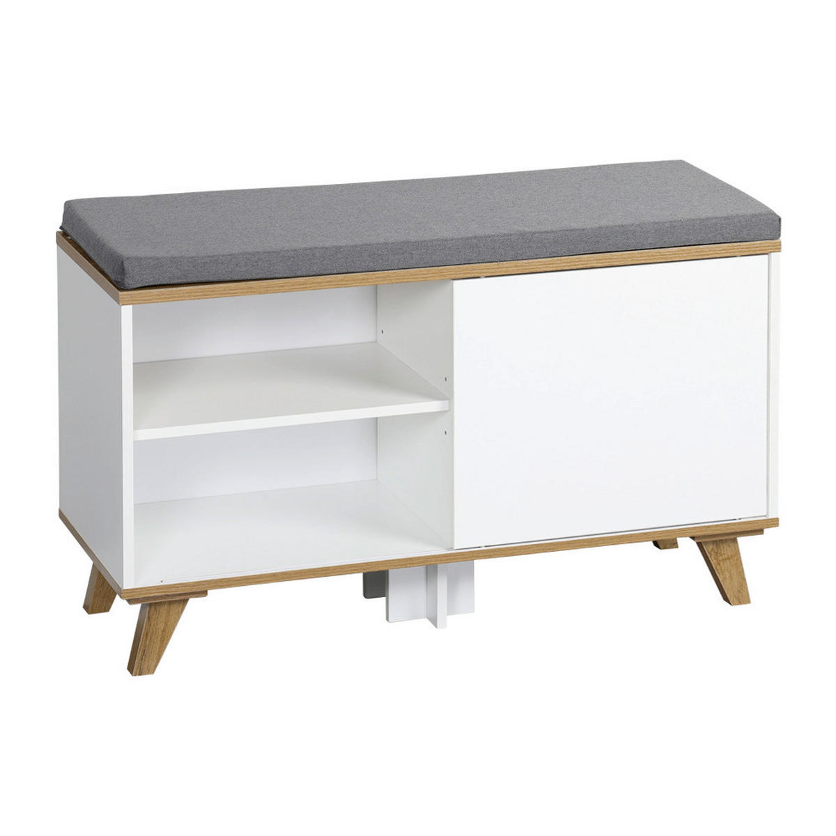 SCHUHSCHRANK  in 77/48/30 cm  - Braun/Weiß, Design, Holzwerkstoff/Textil (77/48/30cm) - Kesper
