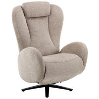 RELAXSESSEL Metall, Textil Schwarz, Taupe  - Taupe/Schwarz, Konventionell, Textil/Metall (77/109/89cm) - Stylife