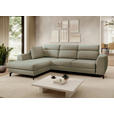 ECKSOFA Olivgrün Chenille  - Schwarz/Olivgrün, KONVENTIONELL, Textil/Metall (185/240cm) - Carryhome