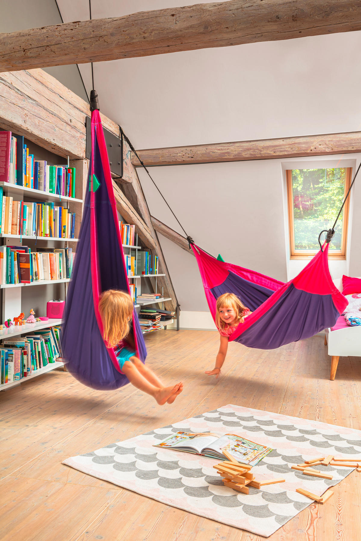 KINDERHÄNGESESSEL 70/200-400/150 cm  - Pink/Lila, KONVENTIONELL, Textil (70/200-400/150cm) - La Siesta