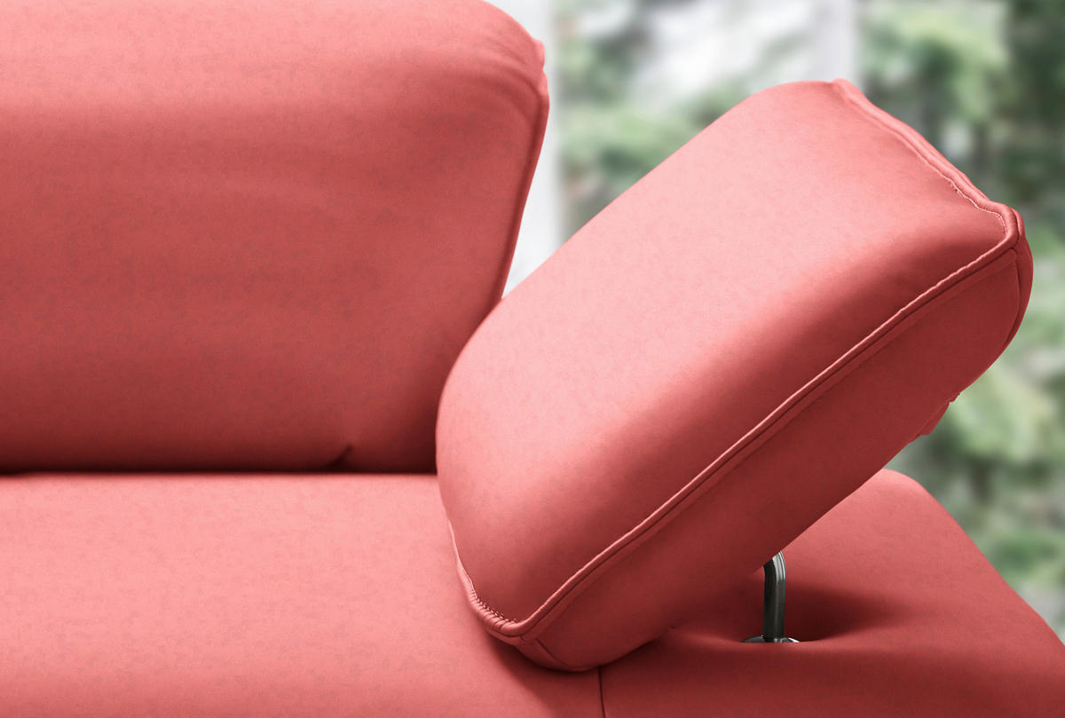 ECKSOFA  in Echtleder Koralle  230/290 cm  - Koralle/Anthrazit, Design, Leder/Metall (230/290cm) - Johann Jakob