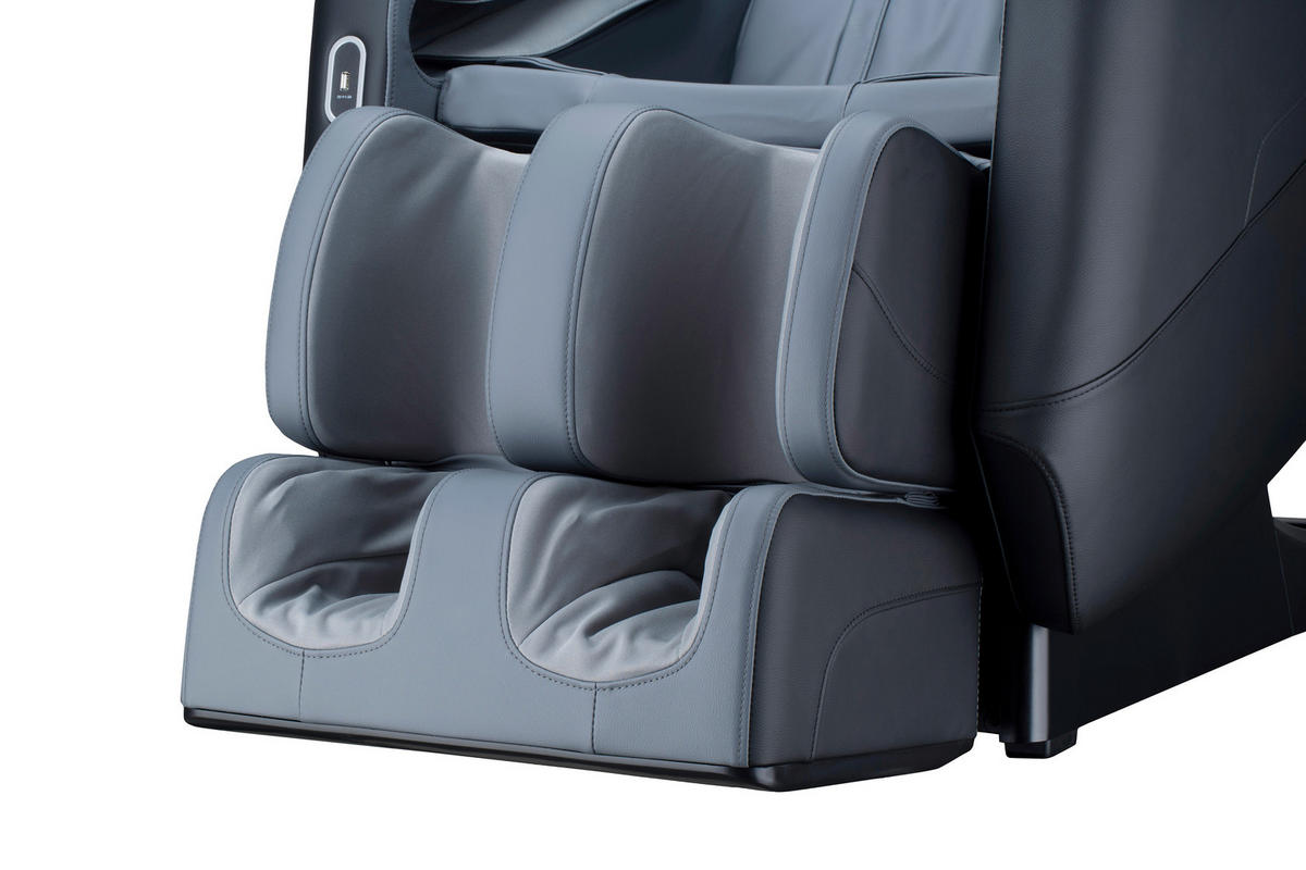 MASSAGESESSEL Fixed po Series  mit Lederlook Grau, Schwarz Relaxfunktion, Liegefunktion, Netzbetrieb, Massagefunktion, USB-Anschluss, ausziehbare Fußstütze, automatische Rückholfunktion, Bluetooth-Lautsprecher, inklusive Armlehnen, Nackenkissen abnehmbar Rückenkissen, Nackenstütze, Sitzkissen, Relaxfunktion, Fußteilverstellung, Nackenkissen  - Schwarz/Grau, KONVENTIONELL, Kunststoff/Textil (136/74,5/104,6cm) - Novel