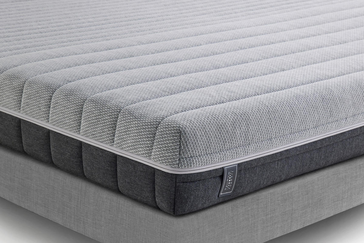 KOMFORTSCHAUMMATRATZE Optimum Support 140/200 cm Höhe ca. 16 cm  - Schwarz/Grau, Basics, Textil (140/200cm) - Yatas