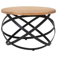 COUCHTISCH in Holz, Metall 60/60/40 cm  - Schwarz/Akaziefarben, MODERN, Holz/Metall (60/60/40cm) - MID.YOU