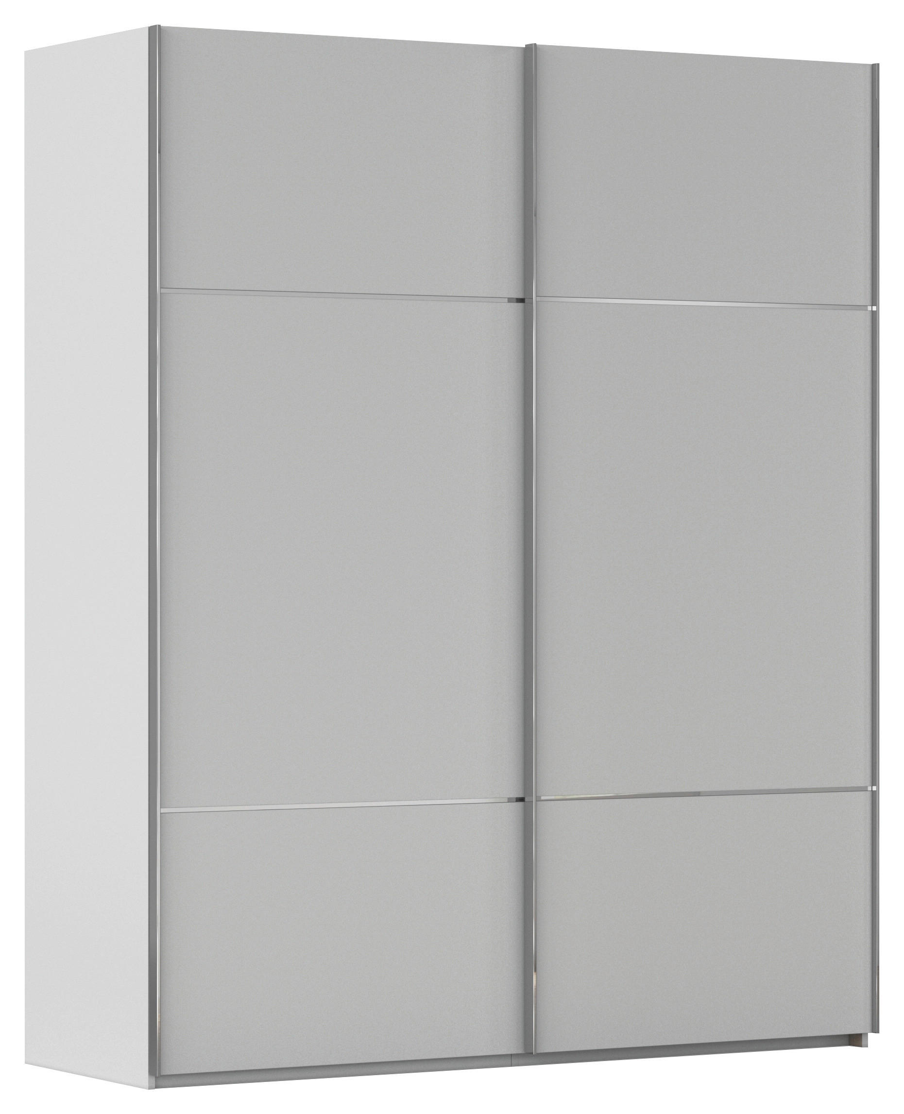 SCHWEBETÜRENSCHRANK in Grau  - Chromfarben/Grau, Konventionell, Holzwerkstoff/Metall (162/223/68cm) - Novel