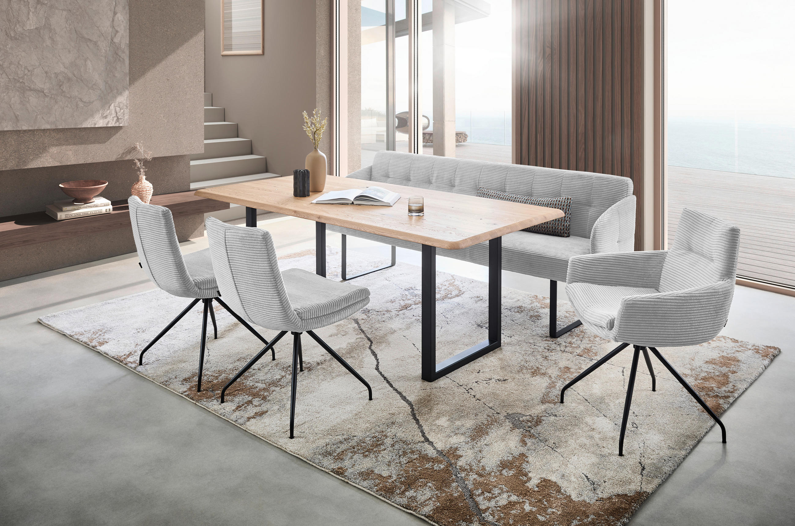 STUHL - Grauweiß/Schwarz, Design, Textil/Metall (50/85/64cm) - Musterring
