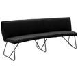 SITZBANK 201/86/64 cm Echtleder Schwarz Metall  - Anthrazit/Schwarz, Design, Leder/Metall (201/86/64cm) - Valnatura