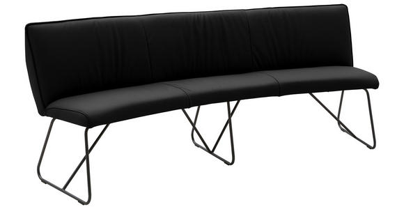 SITZBANK 212/88/81 cm Echtleder Schwarz Metall - Anthrazit/Schwarz, Design, Leder/Metall (212/88/81cm) - Valnatura