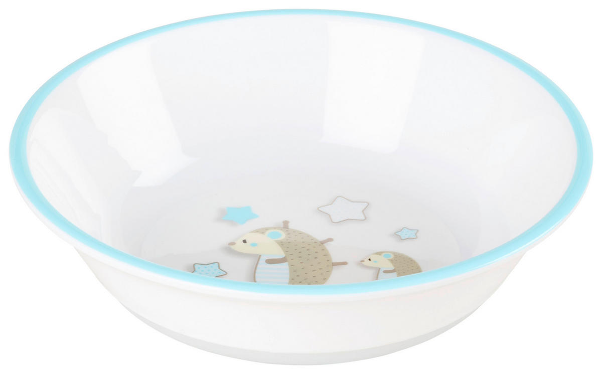 BARNSKÅL     - vit/blå, Trend, plast (14/3,8cm) - My Baby Lou
