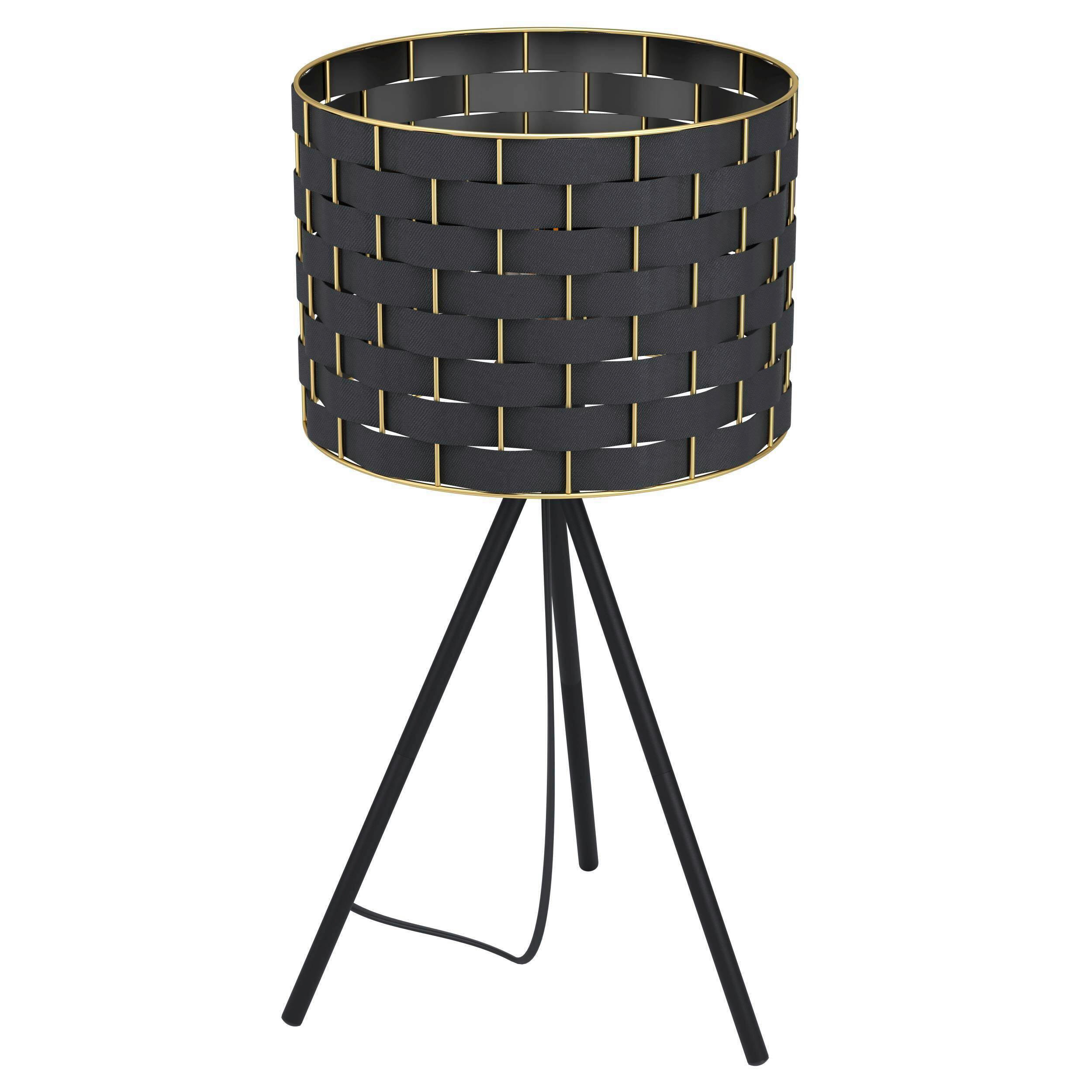 BORDSLAMPA Marasales 28/57 cm   - mässingsfärgad/svart, Design, metall/textil (28/57cm) - Eglo