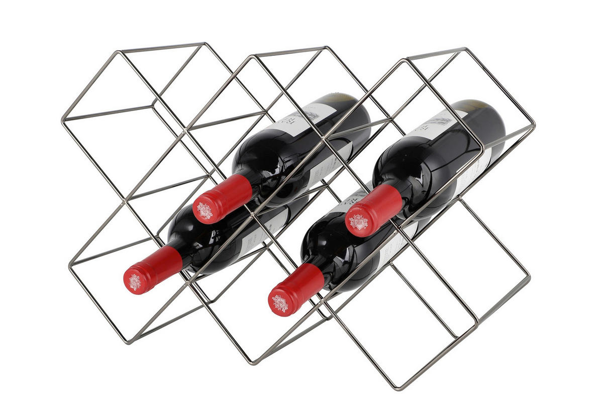 WEINREGAL  46/16,6/31 cm  - Schwarz, Basics, Metall (46/16,6/31cm) - Echtwerk