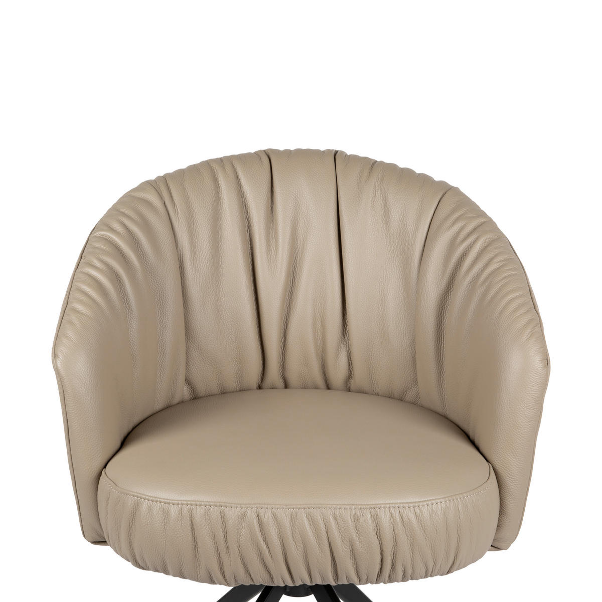 STOL MED ARMSTÖD järn äkta läder pigmenterad  - svart/taupe, Design, metall/läder (63/82/62,5cm) - Dieter Knoll