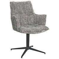 ARMLEHNSTUHL  Sitzfläche 360° drehbar, inklusive Armlehnen, automatische Rückholfunktion Chenille  - Graubraun/Schwarz, MODERN, Textil/Metall (59,5/87,5/62,5cm) - Novel