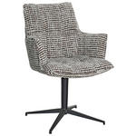 ARMLEHNSTUHL  Sitzfläche 360° drehbar, inklusive Armlehnen, automatische Rückholfunktion Chenille  - Graubraun/Schwarz, MODERN, Textil/Metall (59,5/87,5/62,5cm) - Novel