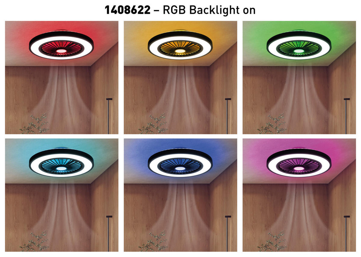LED-DECKENLEUCHTE ARIOSO 54/16 cm   - Schwarz/Weiß, KONVENTIONELL, Kunststoff/Metall (54/16cm) - Näve