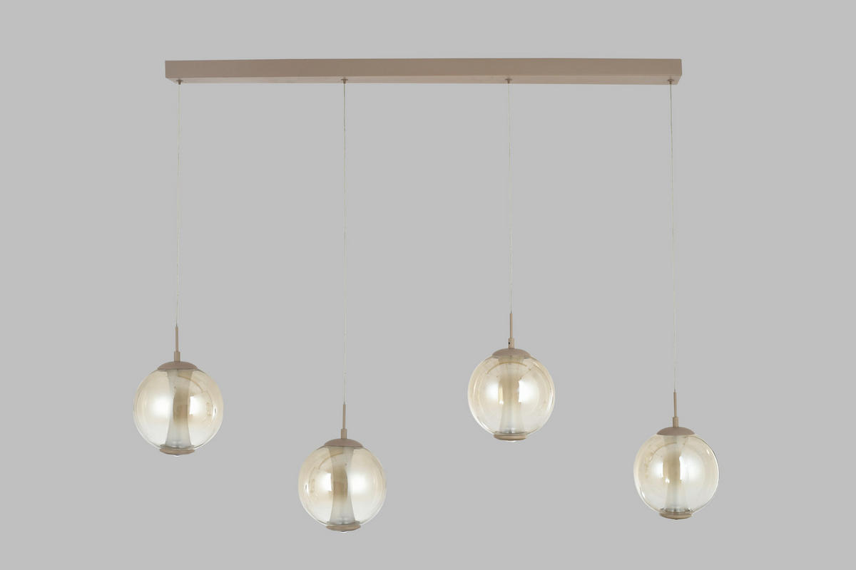 LED-HÄNGELEUCHTE Orleans 120/150/18 cm  - Sandfarben, Design, Glas/Metall (120/150/18cm)