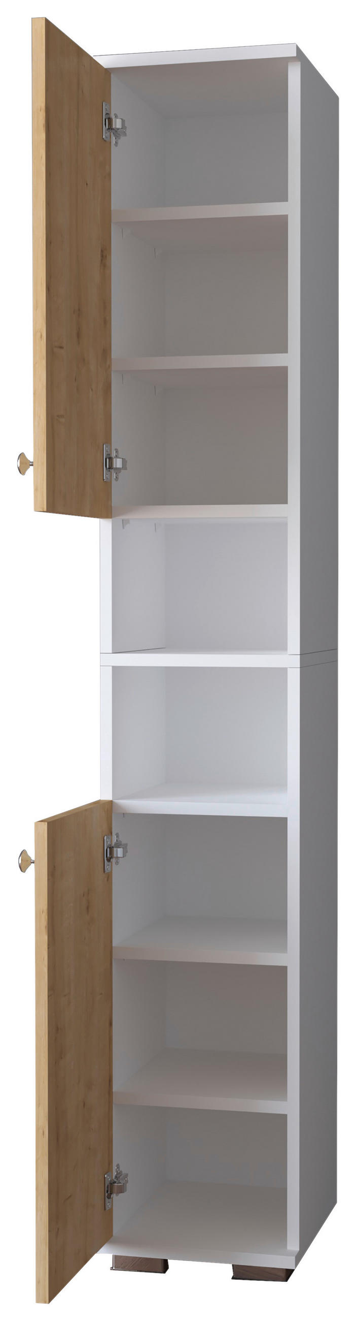 SKOSKÅP  i 30/178/33 cm  - honungsek/vit, Modern, metall/trämaterial (30/178/33cm) - MID.YOU