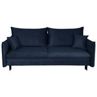 SCHLAFSOFA  mit Liegefunktion Flachgewebe Blau  - Blau/Schwarz, Design, Holz/Kunststoff (216/96/102cm) - MID.YOU
