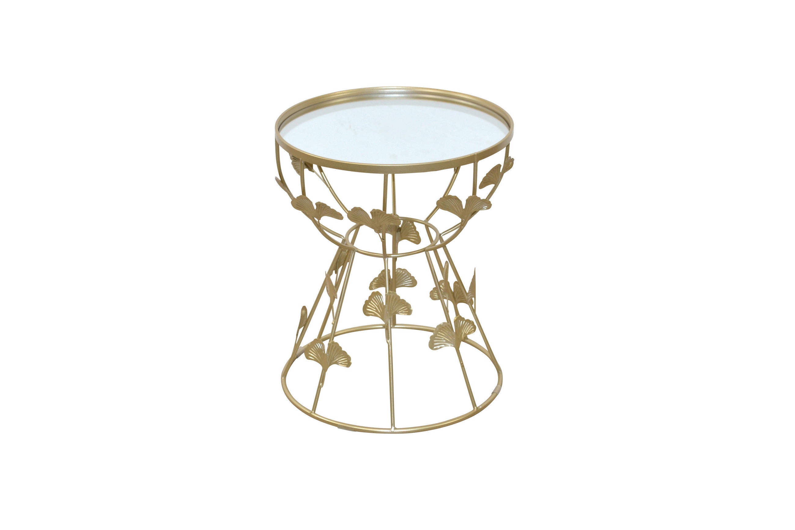 BEISTELLTISCH 41/41/50 cm Goldfarben rund  - Goldfarben, Design, Glas/Metall (41/41/50cm) - MID.YOU