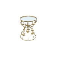 BEISTELLTISCH 41/41/50 cm Goldfarben rund  - Goldfarben, Design, Glas/Metall (41/41/50cm) - MID.YOU