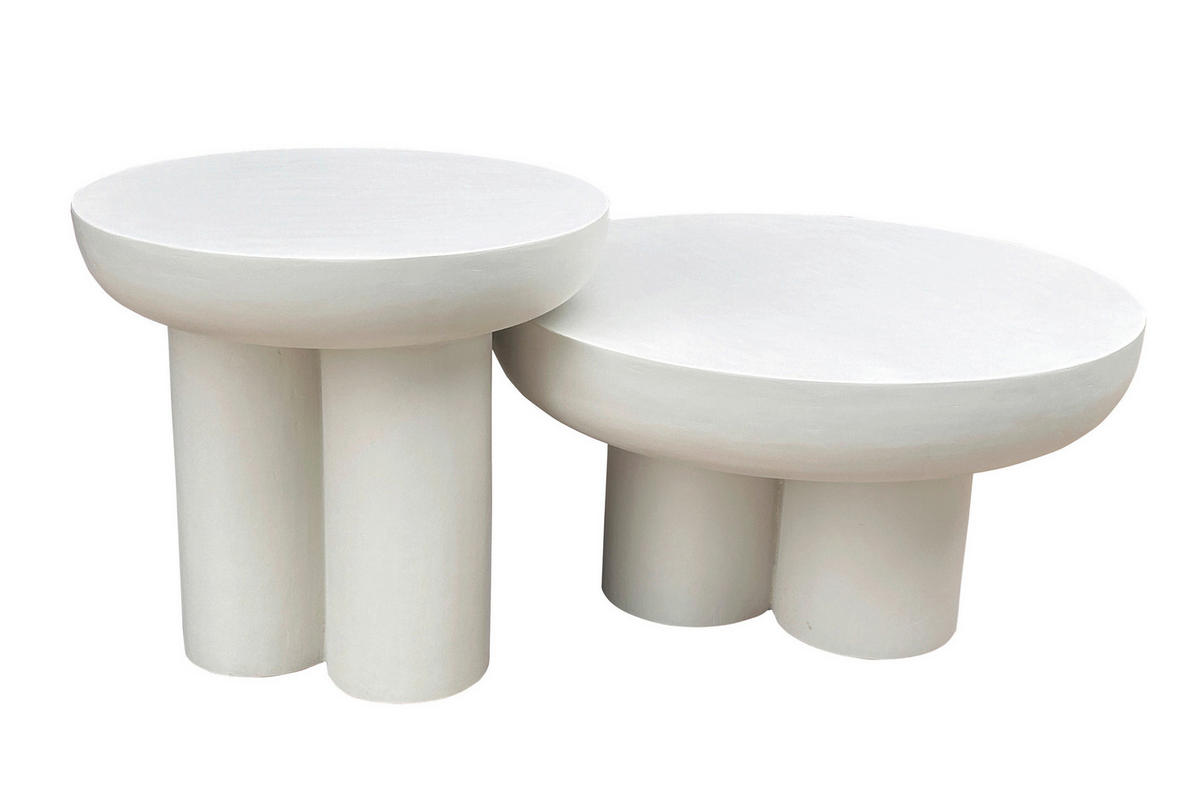 BEISTELLTISCH in Stein, Holzwerkstoff 50/50/47 cm  - Weiß, Design, Holzwerkstoff/Stein (50/50/47cm) - MID.YOU