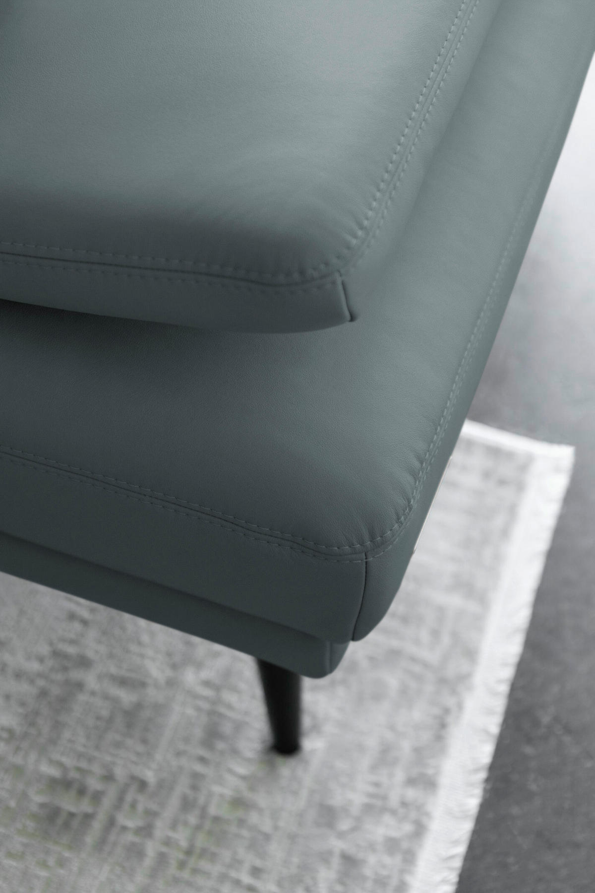 ECKSOFA Echtleder Grau  - Schwarz/Grau, Konventionell, Leder/Metall (301/180cm) - Joop!
