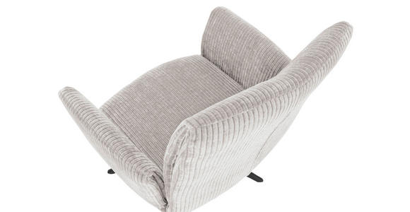 ARMLEHNSTUHL in Cord - Beige/Schwarz, Design, Textil/Metall (65/90/60cm) - Novel