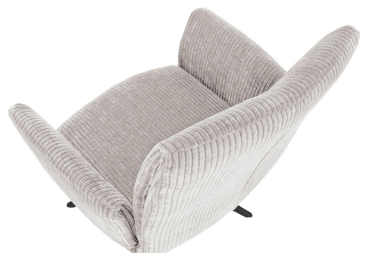 ARMLEHNSTUHL  in Cord  - Beige/Schwarz, Design, Textil/Metall (65/90/60cm) - Novel