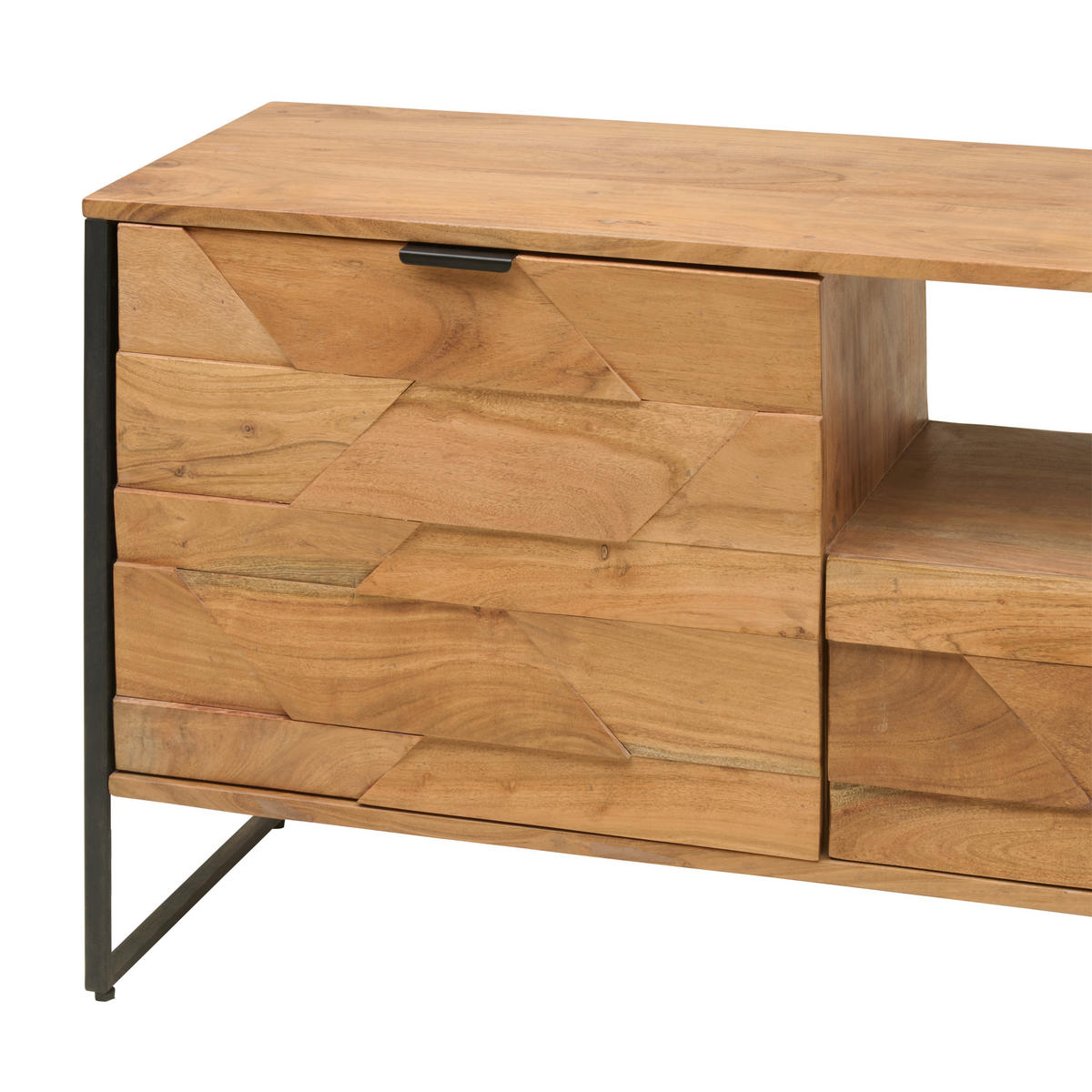 LOWBOARD  in 175/60/40 cm  - Schwarz/Akaziefarben, Trend, Holz/Metall (175/60/40cm) - Ambia Home