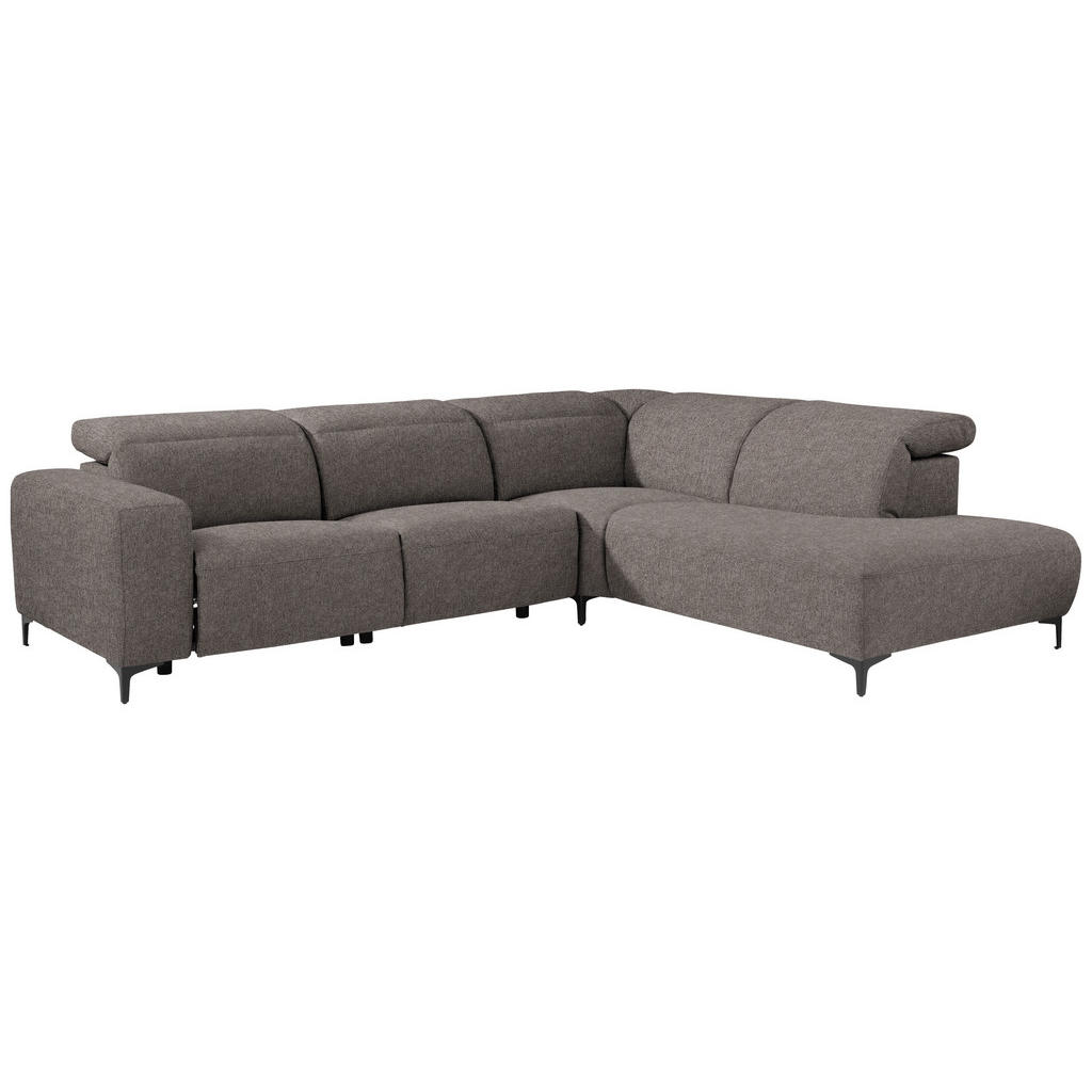 Thumbnail - Pure Home Lifestyle Ecksofa, Graubraun, Textil, Uni, 4-Sitzer, Ottomane rechts, L-Form, 290x238 cm, Blauer Engel, Golden...