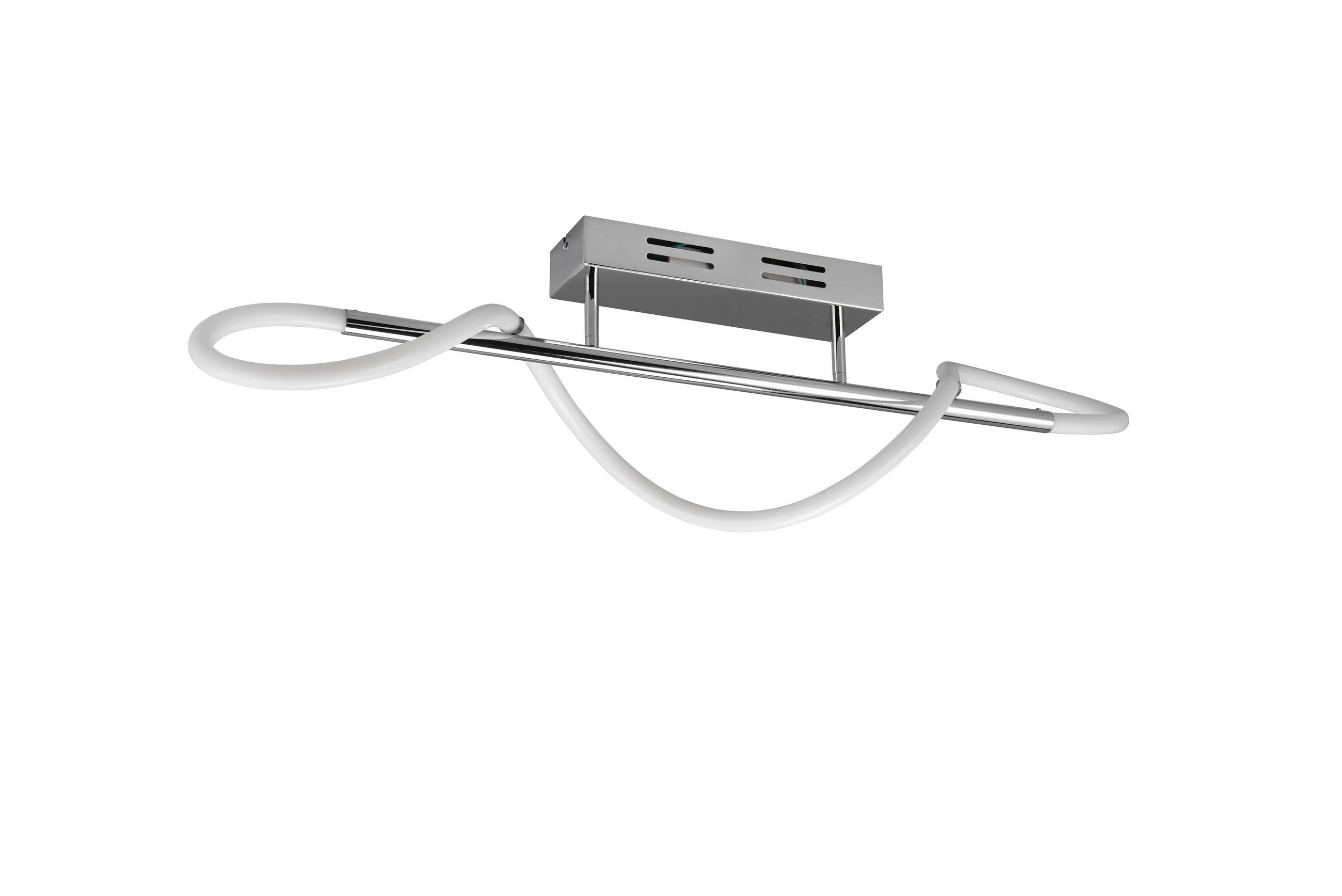 LED MENNYEZETI LÁMPA - krómszínű/fehér, Basics, műanyag/fém (105/30/34cm)