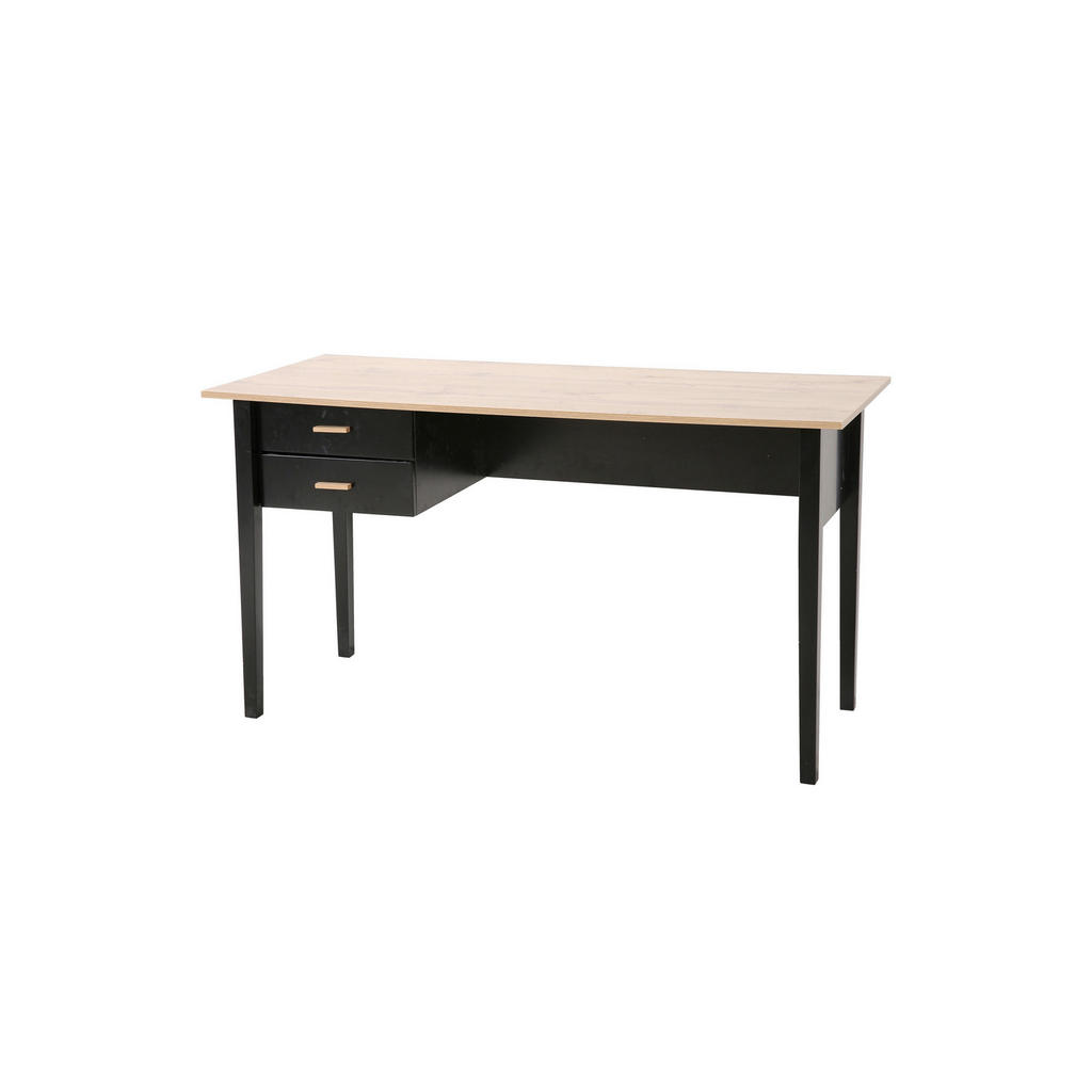 Schreibtisch Naturfarben, Schwarz L: 140cm