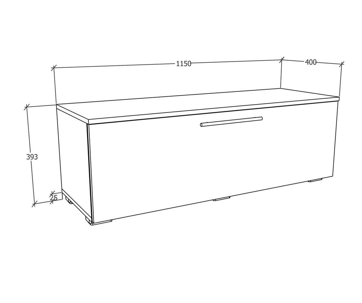 LOWBOARD  in 115/39/40 cm  - Honigeiche/Weiss, Modern, Holzwerkstoff/Kunststoff (115/39/40cm) - MID.YOU