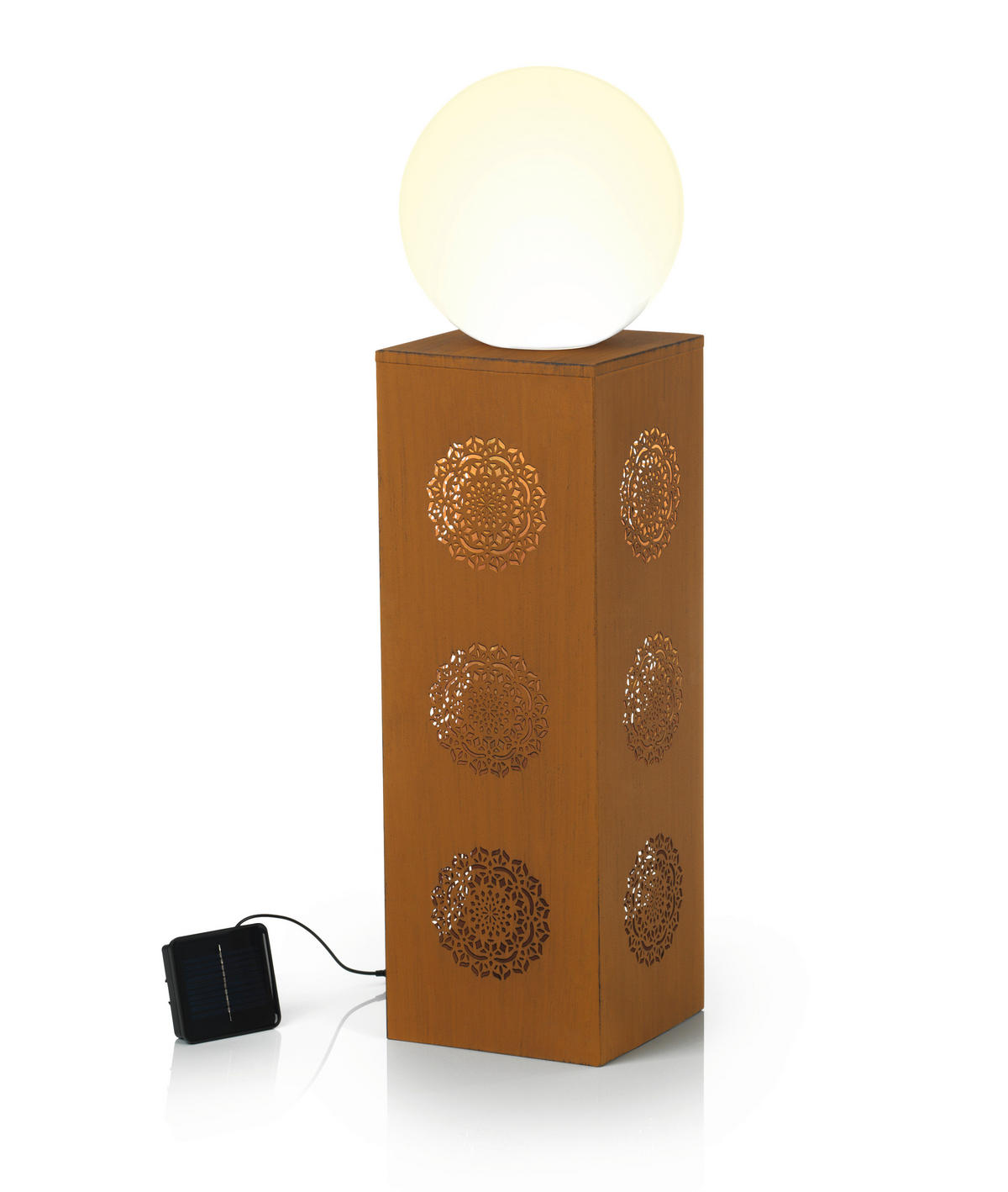 Dekosäule mit LED Beleuchtung - Rostfarben, LIFESTYLE, Metall (23/23/84cm)