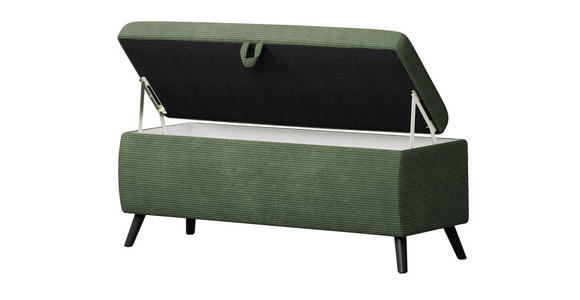 BETTBANK 145/45/50 cm - Schwarz/Grün, Trend, Holz/Textil (145/45/50cm) - Esposa