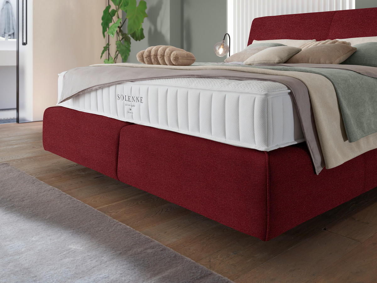 BOXSPRINGBETT 200/200 cm  in Rot  - Rot/Schwarz, Design, Kunststoff/Textil (200/200cm) - Johann Jakob