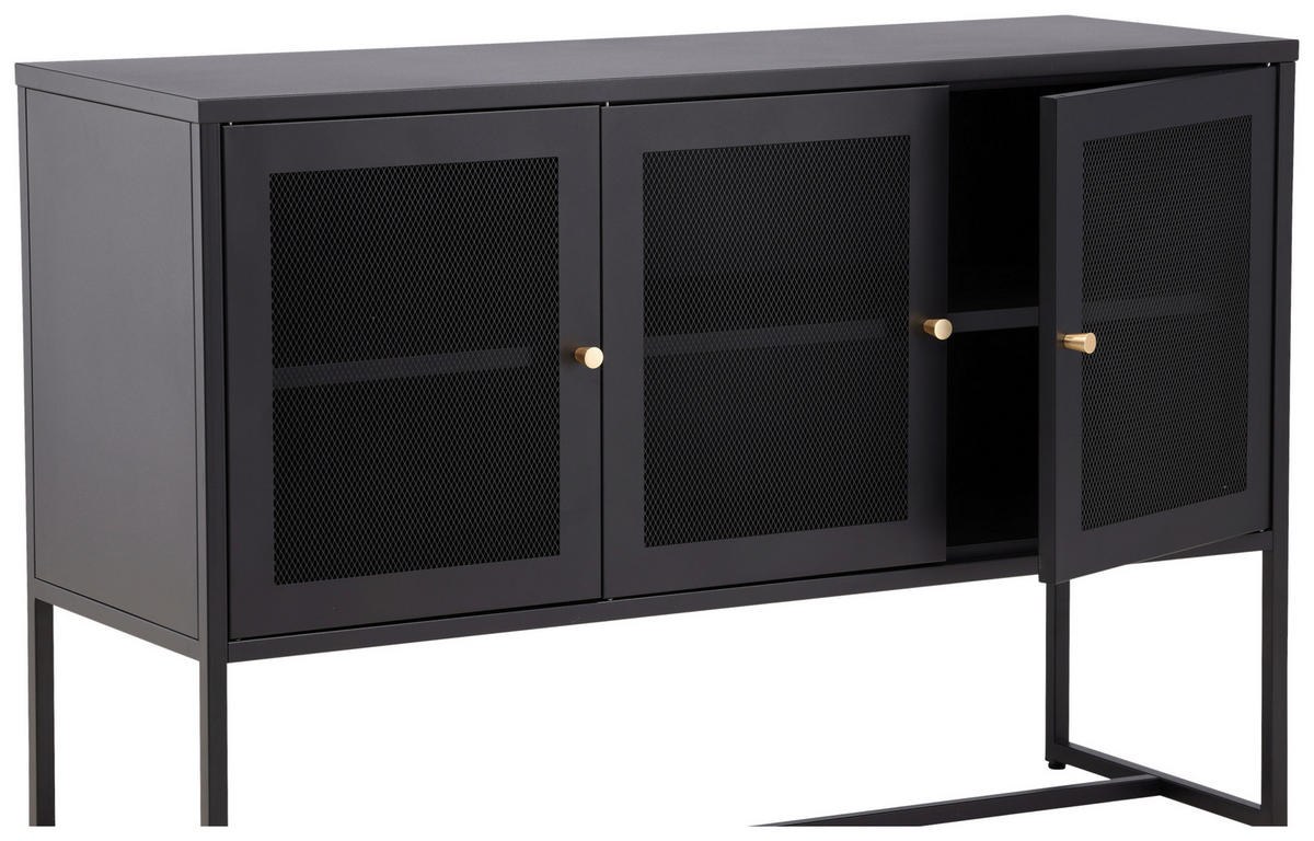 SIDEBOARD 120/80/40 cm  - svart, Design, metall (120/80/40cm) - Livetastic