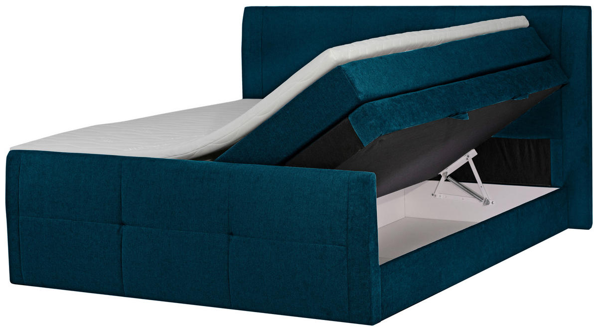 BOXSPRINGBETT 180/200 cm  in Petrol  - Petrol/Schwarz, KONVENTIONELL, Kunststoff/Textil (180/200cm) - Boxxx