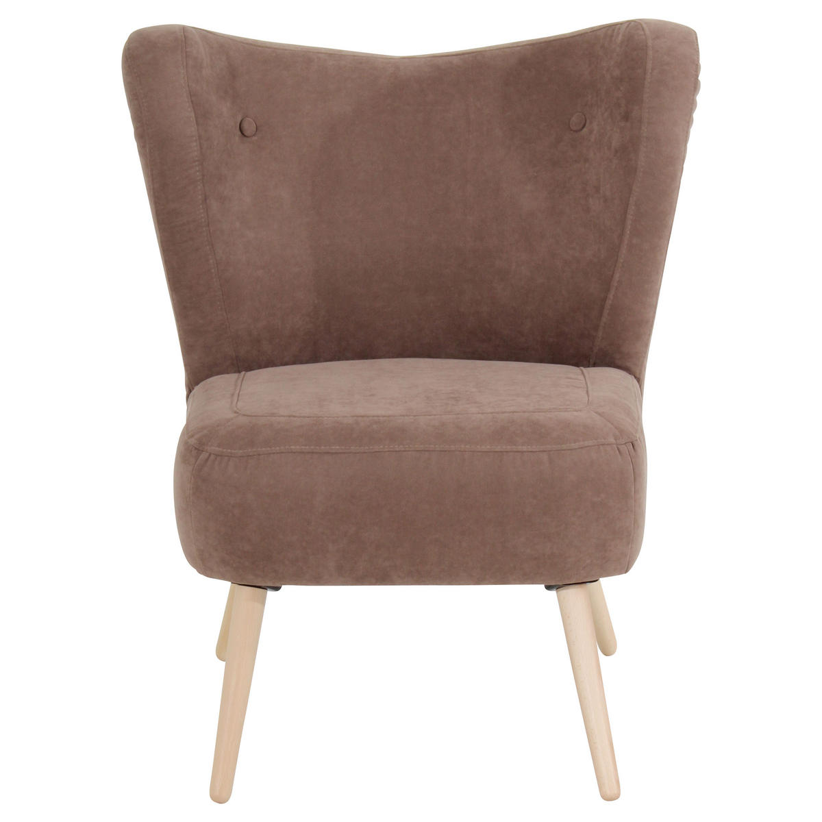 SESSEL in Velours Hellbraun  - Hellbraun/Naturfarben, Design, Holz/Holzwerkstoff (70/86/69cm) - Max Winzer
