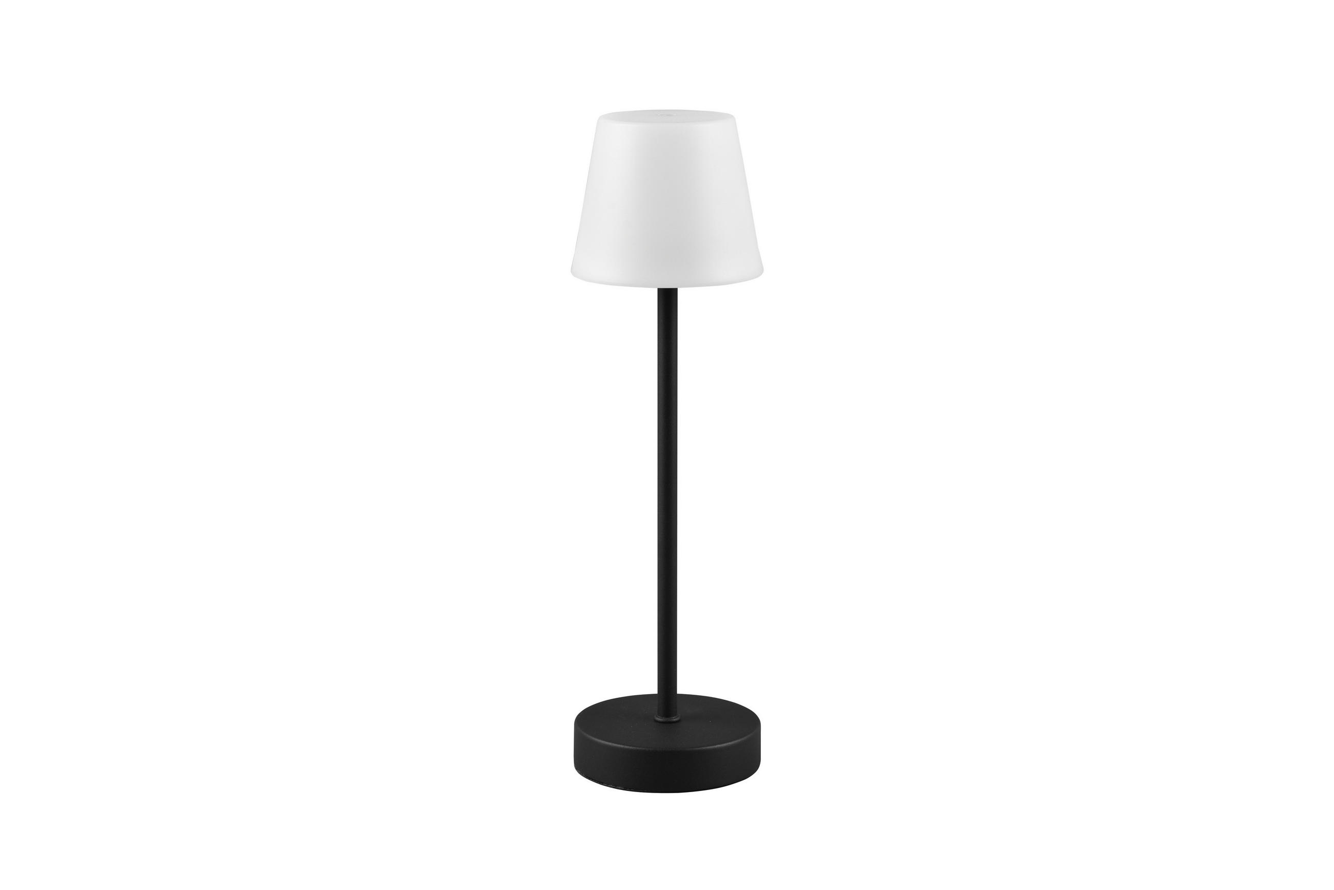 AKKU-TISCHLEUCHTE Martinez 11,00/39,00 cm   - Schwarz/Weiß, KONVENTIONELL, Kunststoff/Metall (11,00/39,00cm)