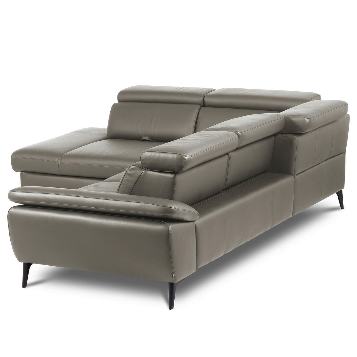 ECKSOFA  in Lederlook Echtleder Schlammfarben  220/274 cm  - Schlammfarben/Schwarz, Design, Leder/Textil (220/274cm) - Livetastic