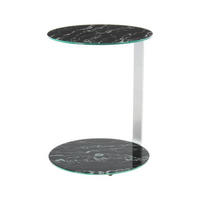 BEISTELLTISCH in Metall, Glas, Holzwerkstoff 40/40/53 cm  - Silberfarben/Schwarz, Basics, Glas/Holzwerkstoff (40/40/53cm) - Kayoom