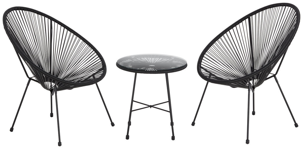 ZAHRADNÍ KŘESLO, kov, plast - černá, Design, kov/plast (72/88/77cm) - Ambia Garden