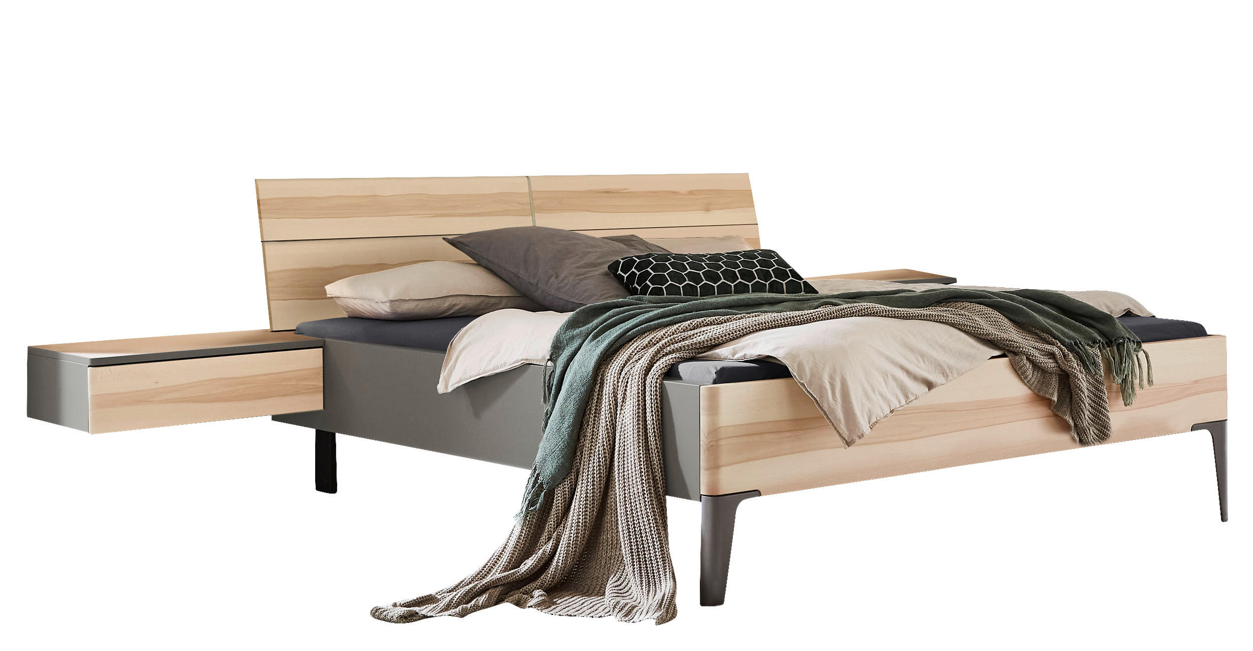 BETTANLAGE 180/200 cm  in Buchefarben, Fango  - Fango/Buchefarben, Design, Holz/Holzwerkstoff (180/200cm) - Valdera