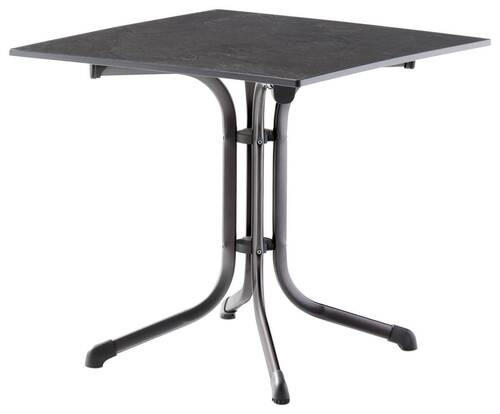 GARTENKLAPPTISCH 80/80/73 cm Metall, Kunststoff quadratisch  - Anthrazit/Grau, Basics, Kunststoff/Metall (80/80/73cm) - Sieger