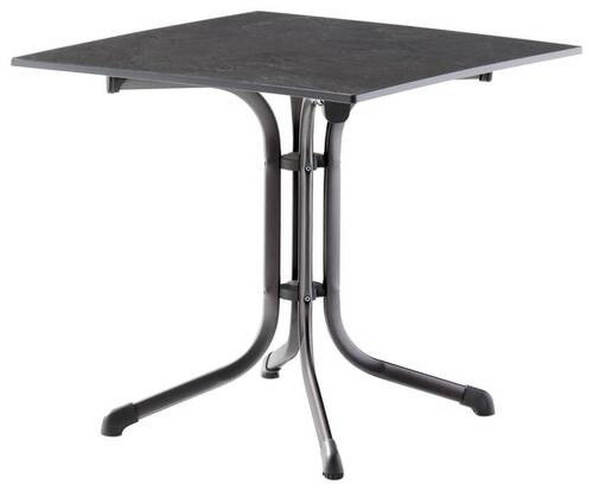 GARTENKLAPPTISCH 80/80/73 cm Metall, Kunststoff quadratisch  - Anthrazit/Grau, Basics, Kunststoff/Metall (80/80/73cm) - Sieger