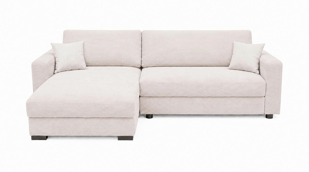 ECKSOFA  Cord Beige  - Beige/Schwarz, Basics, Holz/Holzwerkstoff (284/184cm) - MID.YOU