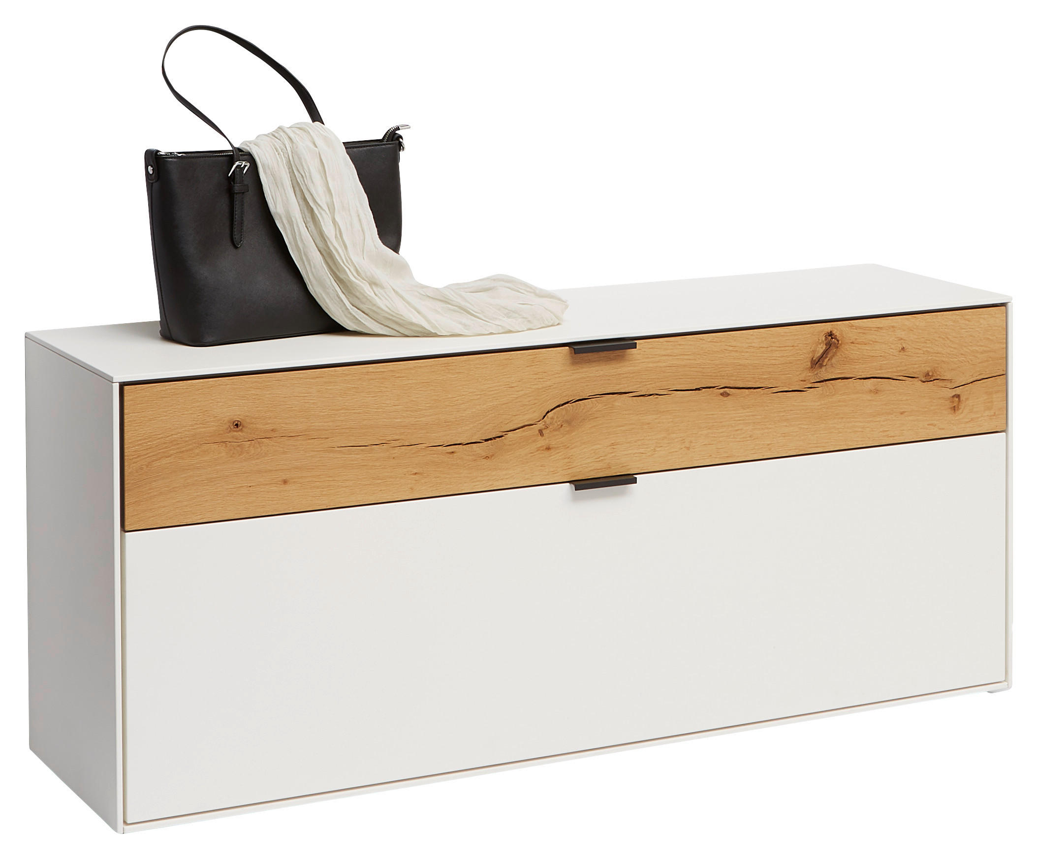 GARDEROBENBANK 121,9/54,3/37,1 cm  - Weiss/Eichefarben, Design, Holz/Holzwerkstoff (121,9/54,3/37,1cm) - Dieter Knoll