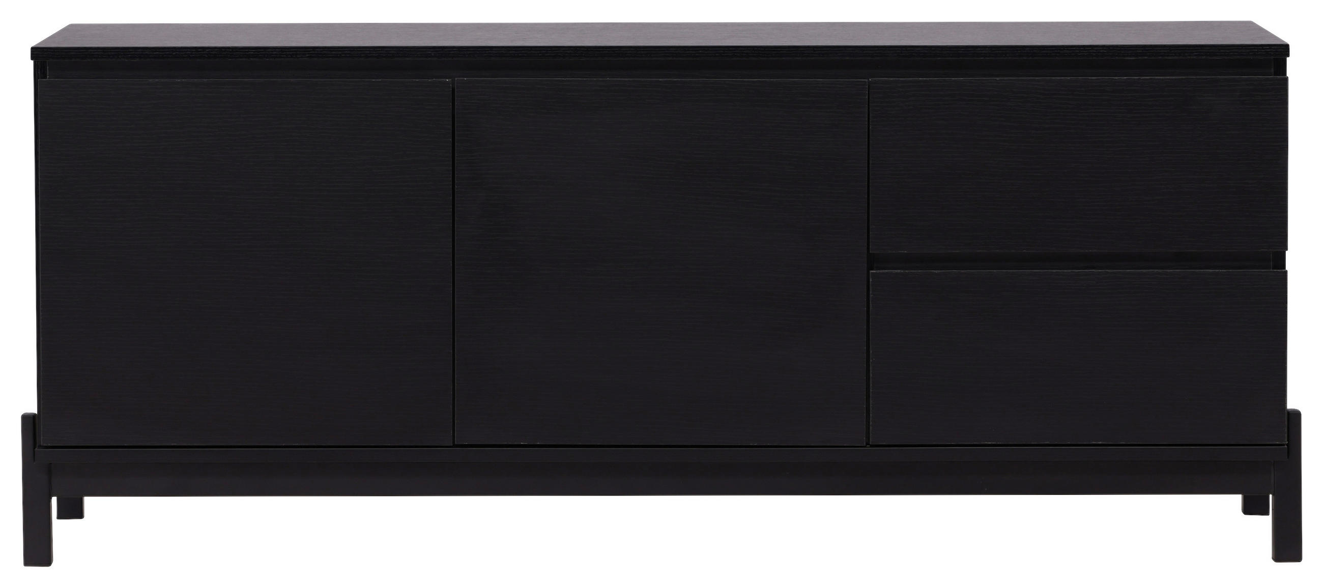 SIDEBOARD  135/56/40 cm 2 låda(or)  - svart, Design, metall/trämaterial (135/56/40cm) - Niels Andersson