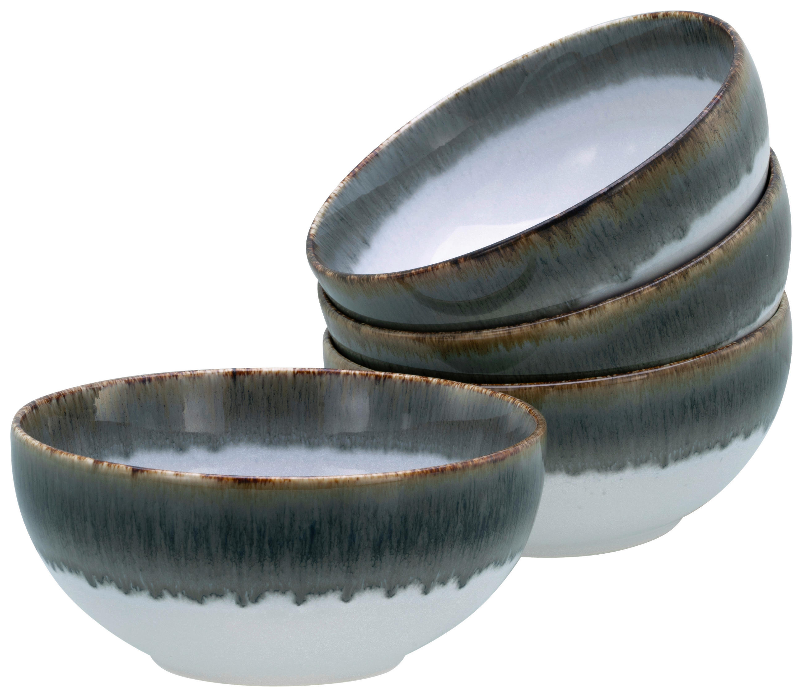 SCHÜSSELSET Cascade 4-teilig 17,5 cm  - Blaugrau/Weiß, Design (17,5cm) - Creatable